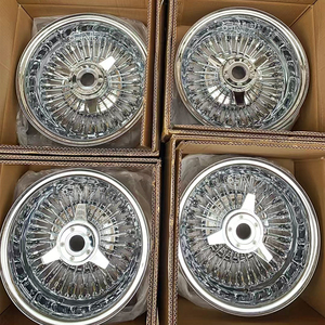 Llantas cromadas 5x114.3, ruedas de radios, ruedas de alambre 13x7, neumáticos de banda blanca, ruedas de alambre - Product Image 5