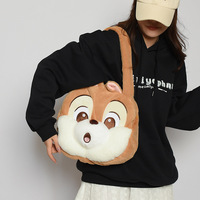 Dessin animé mignon en peluche sacs à bandoulière écureuil Figure jouet fourre-tout coton sac en peluche moelleux sac à main