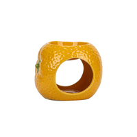 Nouveau Pot à Bougie Vide en Céramique Créatif en Forme de Fruit (Orange, Citron, Fraise) et Brûleur d'Huiles Essentielles pour Décoration Festive et Maison