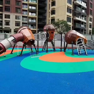 Oyun alanı açık slaytlar toplum açık eğlence oyunları ahşap oyun alanı ekipmanı çocuklar için