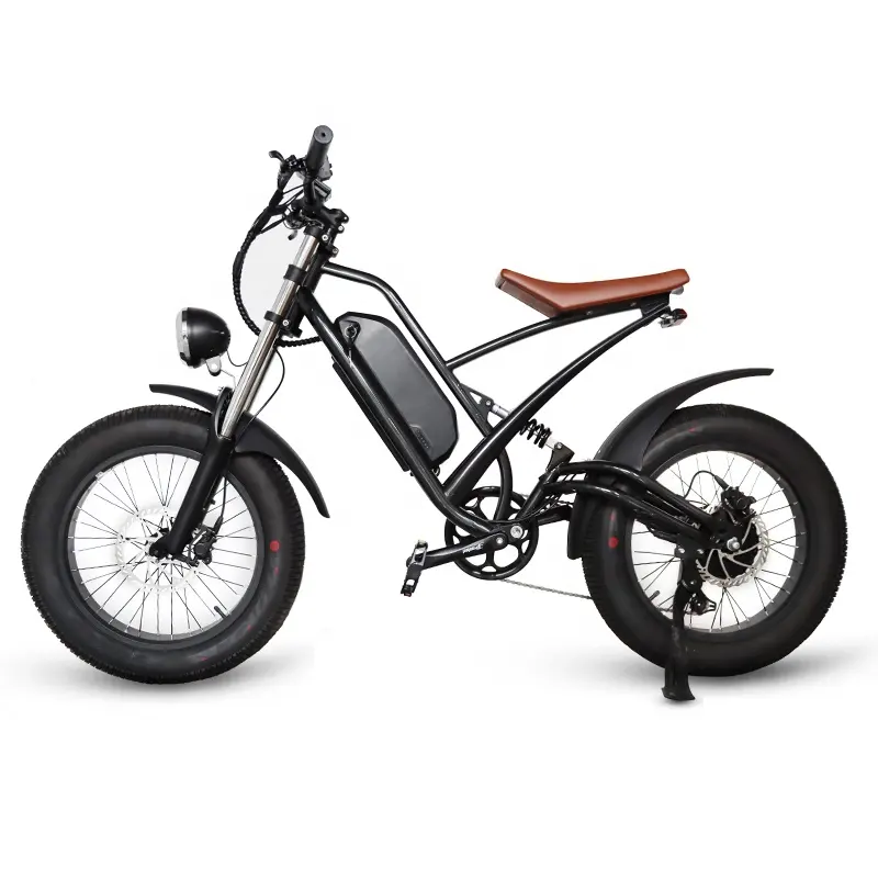 人気のパワフルな電動自転車オートバイスタイルのヴィンテージレトロ350w750wファットタイヤ電動マウンテンバイクオプション