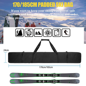 Borsa da Viaggio per Sci Singolo Impermeabile Completamente Imbottita con Tracolla Regolabile e Scomparto Portatile - Product Image 3