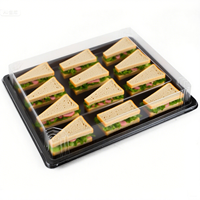 Plateau de fête pour sushis personnalisé, plateau rectangulaire pour la restauration, plateau de service en plastique pour croissants, sandwichs, bagels