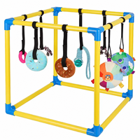 Aire de jeux pour animaux de compagnie en PVC écologique, réglable et résistante aux morsures, avec jouets suspendus pour l'entraînement des chiots et équipement de terrain de jeu pour chiens