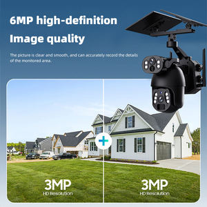 Caméra de sécurité solaire domestique à double objectif 6MP avec suivi automatique PTZ, caméra réseau avec panneau solaire 12W et batterie 9600mAh - Product Image 4