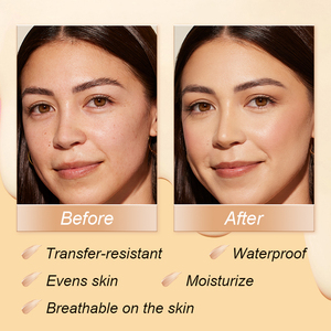 Base líquida en crema vegana de alta calidad para pieles oscuras Cobertura completa SPF 15 Mate 40 tonos Efecto hidratante para niñas - Product Image 3