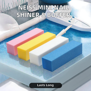 Neiss Double Side Army Nail Shiner Satin tampone dritta lima per unghie rettangolare quadrata fatta smeriglio spugna per la cura delle unghie - Product Image 3