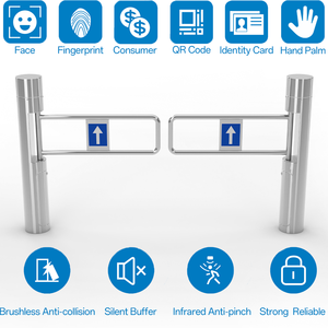 Tourniquet personnalisable Mingxu, intégration transparente, barrière pivotante pour l'entrée, système de pointage et de consommation, systèmes de pointage de présence - Product Image 1