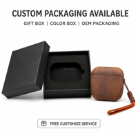 Étui en cuir huilé précommandé en usine pour AirPods Pro 4, protection intégrale pour écouteurs