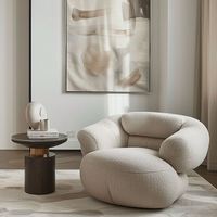 Fauteuil de salon moderne OEHOME à hauteur réglable, confortable, avec accoudoirs pivotants, en tissu de coton, pour salon, salle à manger, hôtel, appartement, chambre à coucher