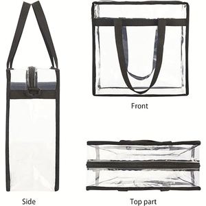 Sac fourre-tout transparent imprimé avec logo personnalisé, sac fourre-tout de plage imperméable en PVC imprimé avec logo - Product Image 3