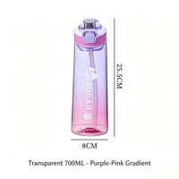 Bouteille anti-fuite et anti-poussière à boire directement, avec couvercle à ressort, pour gélules parfumées sans sucre, idéale pour la gym, la randonnée et les voyages en extérieur