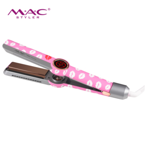 Lisseur MAC Styler rose avec peigne intégré et motif empreinte de lèvres, outil de coiffure professionnel coréen, vente en gros, logo personnalisé - Product Image 6