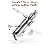 Procesador Eléctrico de Alimentos para Bebés 250ml, Mini Batidora de Purés SUS316 con 6 Cuchillas, Vaporera de Vidrio de Borosilicato Alto, Licuadora con Autolimpieza 450W EU