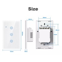 Sakelar Dinding Pintar WiFi Panel Sentuh Kontrol Suara Aplikasi Timer 1/2/3 Gang Listrik Rumah Pintar Hotel TFT Display PC