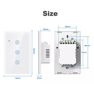 WiFi Smart Wall Switch Touch Panel Voice Control App <b>Timer</b> 1/2/3 Gang <b>Light</b> Switch <b>for</b> Smart Home - Product Image 3