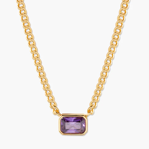 Collier de pierres précieuses Élégant Nouvelles Tendances Chaîne <span class=keywords><strong>Gourmette</strong></span> Collier de pierre de naissance CZ Collier en <span class=keywords><strong>argent</strong></span> sterling 925 Bijoux de mode - Product Image 6