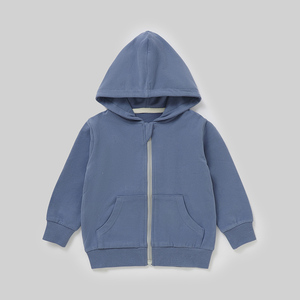 卸売 春秋 無地 長袖 オーガニックコットン スパンデックス フレンチテリー ジッパー付き ベビーパーカー - Product Image 3