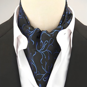 Cravates <span class=keywords><strong>Ascot</strong></span> Pré-nouées pour Hommes, Cravate à Nouer Soi-même et Pochette de Costume, Boutons de Manchette pour Mariage - Product Image 4