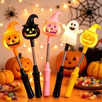 Lanternes citrouilles décoratives d'Halloween en plastique, jouets pour enfants, petits cadeaux, bâtons lumineux à commande manuelle, fournitures de fête