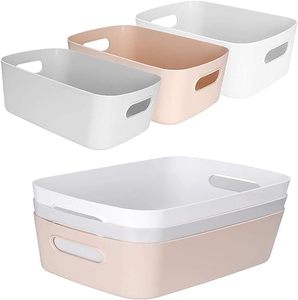 Cestini in plastica a più colori con manici per vestiti giocattoli per gioielli per uso domestico rettangolari materiali PP - Product Image 2