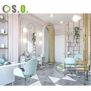 Meubles de bar à ongles en bois à la mode Table de spa pour ongles Station de meubles de salon de coiffure moderne - Product Image 4