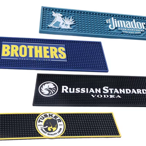 Logotipo personalizado Color y tamaño Suave 60*10*1cm Negro Amarillo Azul Anti-silp Pvc Bar Rail Mat para Rusia Krusovice Bonnane Ararat - Product Image 1