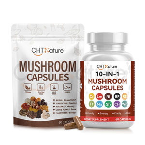 CHTNature OEM mantar kompleksi özü Cordyceps Chaga Reishi Lions Mane mantar kapsülleri - Product Image 4