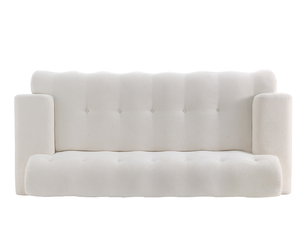 Cloud 3 Seater Chenille Sofa Set Button Tufted Comfy Upholstery Convertible Modular Sectional Sofa for Apartment Villa Snow - Product Image 4