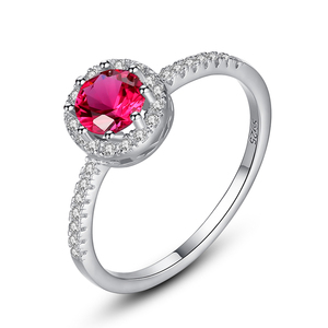 CZCITY-Anillo de piedras preciosas de Rubí, joyería de plata de ley 925, Micro pavé Eternity Band, venta al por mayor - Product Image 1