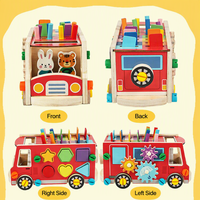 Bus d'activités en bois, jouet de tri de formes, insertion de broches, engrenages, vis, tournevis, jeu d'imitation, 2 à 4 ans, CE CPC, OEM personnalisé