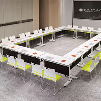 Table de conférence de haute qualité, table de formation de bureau, table pliante personnalisée pour centre d'apprentissage avec roulettes