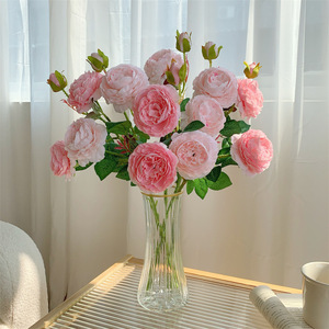 Bouquet de roses artificielles Qingyu Chronicle, rose, blanc laiteux, champagne, fleurs en soie, décorations pour mariage et maison - Product Image 3
