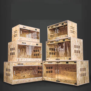 Relaxlines Terrarium portable pour reptiles et amphibiens, boîte d'alimentation, terrarium en verre écologique, <span class=keywords><strong>enclos</strong></span> pour reptiles, cage pour forêt tropicale - Product Image 2