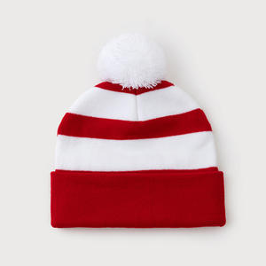 Rouge blanc <span class=keywords><strong>deux</strong></span> tons <span class=keywords><strong>pompon</strong></span> bonnets chapeau de noël décontracté Streetwear extérieur hiver chaud ski crâne <span class=keywords><strong>bonnet</strong></span> chapeaux pour hommes femmes - Product Image 2