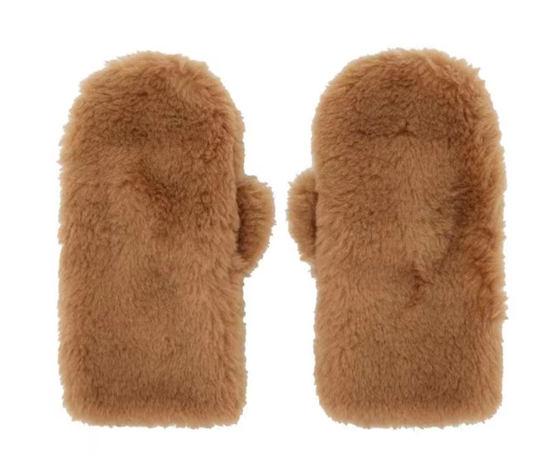 Оптовая продажа, женские перчатки из мягкого материала, овчины, с кожаным ремнем и цепочкой, варежки из мягкой шерсти Тедди