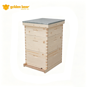 Caja de colmena de madera Golden Bear para 10 cuadros, con techo metálico, equipo de apicultura para abejas mieleras - Product Image 4
