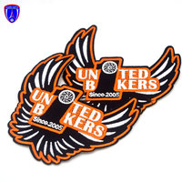 Badge brodé de motards, produit personnalisé avec design d'aile pour vêtements