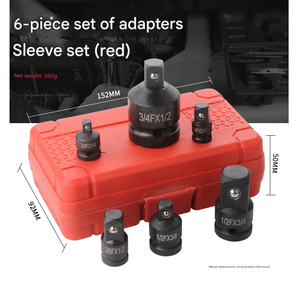 6-Piece Pneumatic Socket Adapter Drive <b>Set</b> Chrome Vanadium Steel 1/4" 1/2" 3/8" 3/4" Sockets OEM Ratchet Breaker <b>Hand</b> <b>Tool</b> TLS-1 - Product Image 4