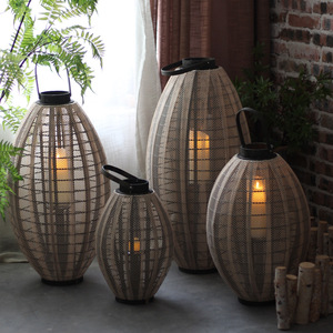 Retro <strong>Large</strong> <strong>Floor</strong>-Standing Wind Lamp Candlestick Wooden <strong>Lantern</strong> Model Room Courtyard Hotel Restaurant Homestay Decorative - Product Image 1