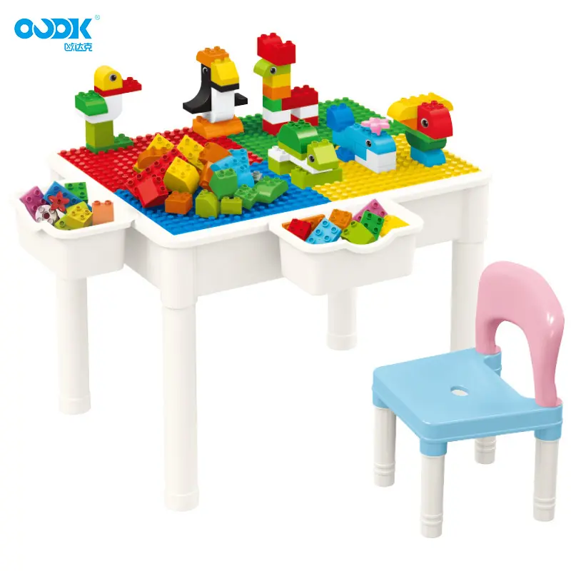 OUDK 장난감 MOC 계몽 벽돌 플라스틱 퍼즐 장난감 큰 입자 블록 장난감 호환 레고 빌딩 블록 연구 테이블