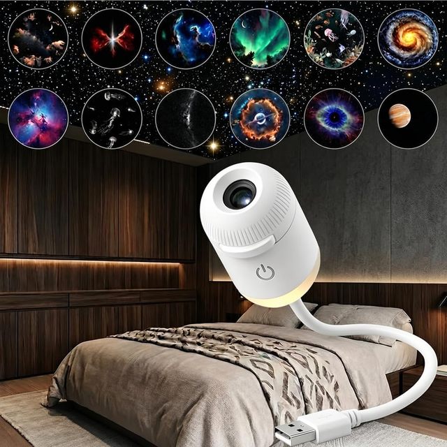 LED Decor Lights 2-in-1 Galaxy Projector Starry Sky Night Light USB Portable Adjustable Brightness for Festival Decorations |YSH