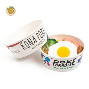 OOLIMAPACK usa e getta stampa Logo carta insalata Poke ciotola con coperchio per zuppa calda cibo freddo - Product Image 5