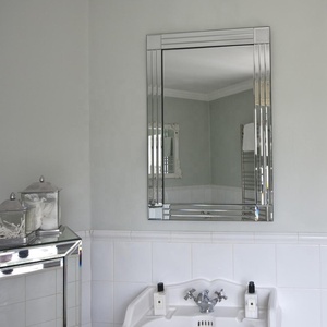 SWT High Quality Decor <strong>Rectangular</strong> Beveled Glass <strong>Frameless</strong> Bathroom <strong>Mirror</strong> - Product Image 1