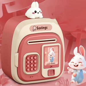 Savings Bank Cute Cartoon Fingerprint Piggy Pet Key <b>Lock</b> Access Large Capacity Safe Eco-friendly Plastic Modular Design <b>Box</b> - Product Image 2