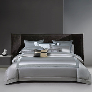 Four Piece <b>Bedding</b> Set 2.0m Bed Light Luxury Solid Color Breathable Reactive Dyeing Pima Cotton - Product Image 1