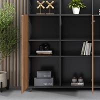 Armoire de classement de bureau en bois au design moderne et luxueux avec portes en verre, pour la maison, le bureau et l'école, rangement modulaire extensible