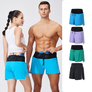 Herren-Laufshorts, Mesh-Trackshorts, elastische Taille, Sport-Breezers mit Flaschentasche, Sommer-Marathon-Training - Product Image 1