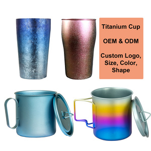 Tasse en titane métallique biocompatible, résistante à la rouille, à usage polyvalent, design portable, gain de place, pour le groupe allemand Zhiguli <span class=keywords><strong>Castel</strong></span> - Product Image 1