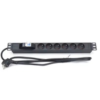 PDU Básica de 1U y 19" con Tomas C13, C19, Alemania, Reino Unido, EE. UU. y Universal de 6, 8, 10 y 20 Vías, Unidad de Distribución de Energía para Montaje en Gabinete o Rack de Servidor